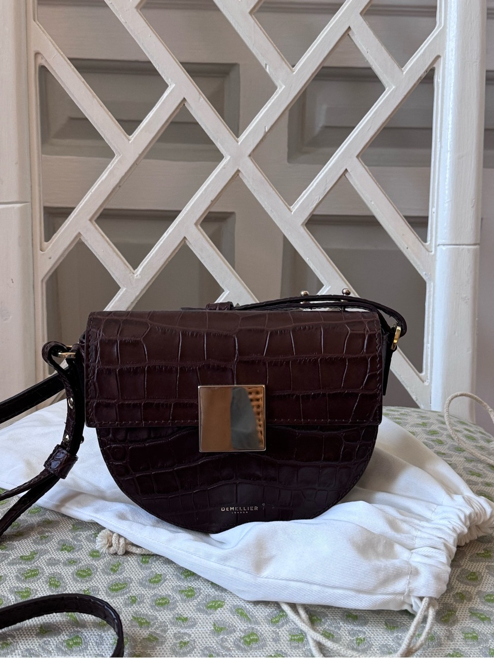 DeMellier Croc-Embossed Crossbody Oslo Mini